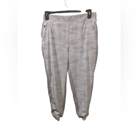 ATHLETA Women’s Lined Camo Purple Joggers Camouflage Size 12 - Picture 1 of 5